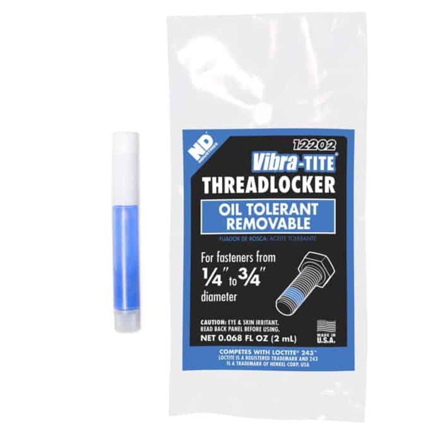 Tube of blue threadlocker